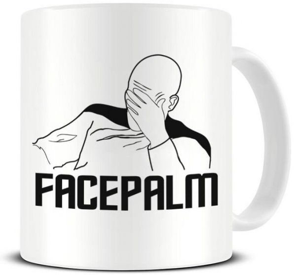 Star Trek Jean-Luc Picard Facepalm Ceramic Coffee Tea Mug
